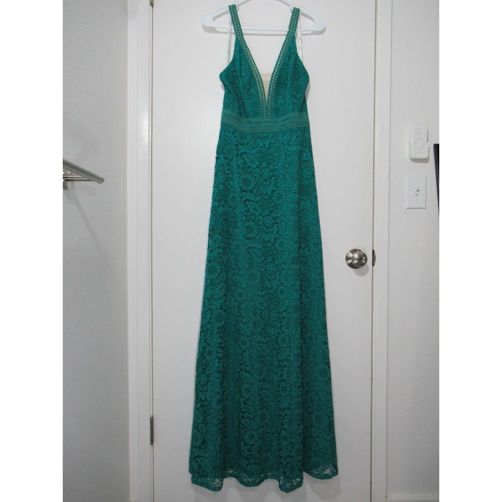 DB Studio Teal Lace Formal Dress Size 4 Like New